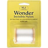 YLI Threads Wonder Invisible &ndash; Clear Nylon Monofilament Thread | Strong, Soft &amp; Lightweight for Applique &amp; Quilting &ndash; 2000 Yard Spool