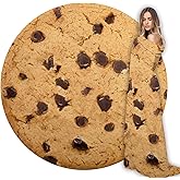 ARESD Cookie Blanket for Adults & Kids, Soft Flannel Round Novelty Food Blanket, 47 Inches