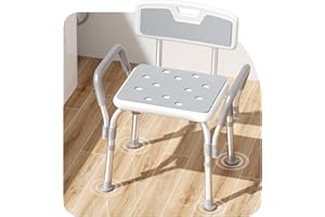 SAFESHOWER Shower Chair for Inside Shower [Military Grade] [500 lbs Heavy Duty] Shower Seat with Arms and Back for Bathtub, [FSA/HSA Eligible] Height Adjustable Safety Bath Seat for Elderly and Disabled, Adults