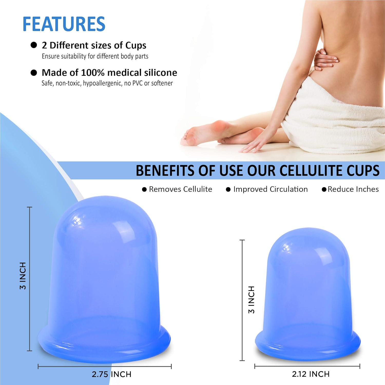 Anti Cellulite Cup with Cellulite Massager - Vacuum Suction Cup for Cellulite Treatment - Amazing Cellulite Remover - Good to Use with Cellulite Cream or Cellulite Oil: Health & Personal Care