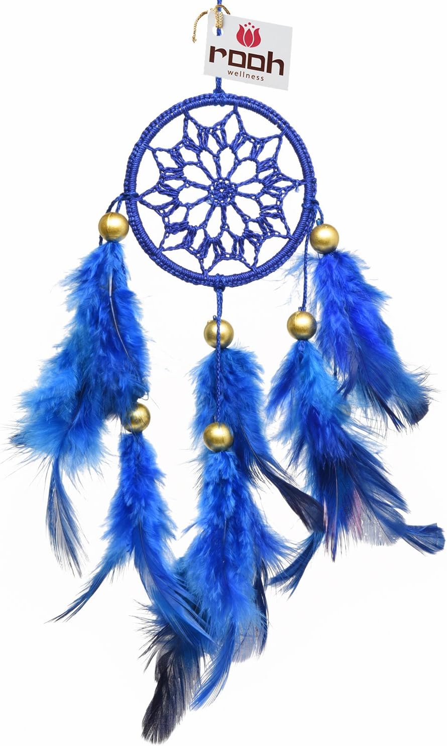 Rooh Dream Catcher ~Royal Blue Crochet ~Handmade hangings (Can be Used as Home Decor, Gift, Wall Hangings, Meditation Room, Yoga Temple, Wind Chime & Car Hanging)