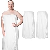Tigeen 2 Pcs Towel Wrap for Women Lightweight Spa Robe with Adjustable Closure Elastic Top Soft Bathrobe Spa Wrap