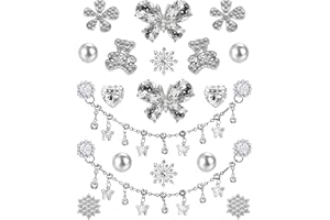 PUTTHIPONG Rhinestone Bling Shoe Charms Designer Jewelry Accessories for Women Girls Luxury Rhinestone Butterfly Jewelry Shoe Decoration with Bling Girly Chains Fashion for Party Favors Birthday Gifts