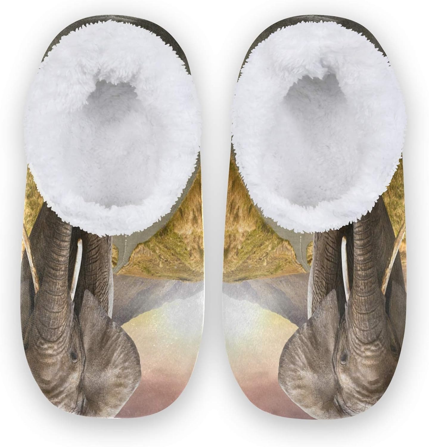 Linomo African Animal Elephant Slippers for Women, Womens