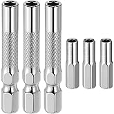 6PCS 1/4 to 4mm Bit Adapter, Hex Screw Driver Bit Adapter Magnetic, Micro Bits Drill Extension Socket Shank, Micro Bits Holder, 1/4 to 4mm Hex Adapters Magnetic for Precision Sets