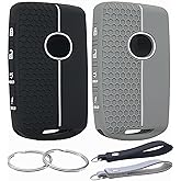 REPROTECTING Silicone Rubber Key Fob Cover Compatible with 2019-2025 Mazda 3 6 CX-30 CX-5 CX-9 CX-50 (Black/Grey, 4 Buttons/S