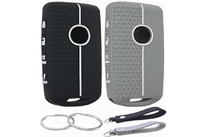 REPROTECTING Silicone Rubber Key Fob Cover Compatible with 2019-2025 Mazda 3 6 CX-30 CX-5 CX-9 CX-50 (Black/Grey, 4 Buttons/Silicone)