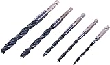Amtech 5 Piece Hex Shank Wood Drill Bit Set 4 5 6 8 10mm 1/4 Quick Release view 1