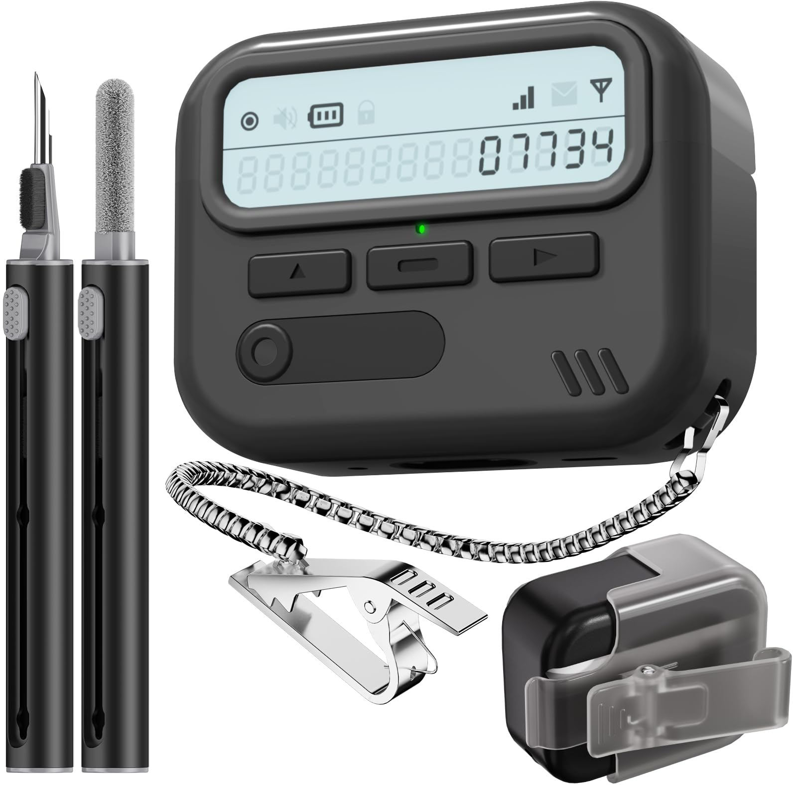 Photo 1 of (with Safety Lock) Pager Cases Compatible with AirPods Pro 2nd Generation Case Cover with Cleaner Kit,Sturdy Hard TPU Protective for AirPods Pro 2 Charging Case(USB-C)(2023/2022/2019) for Men-Black