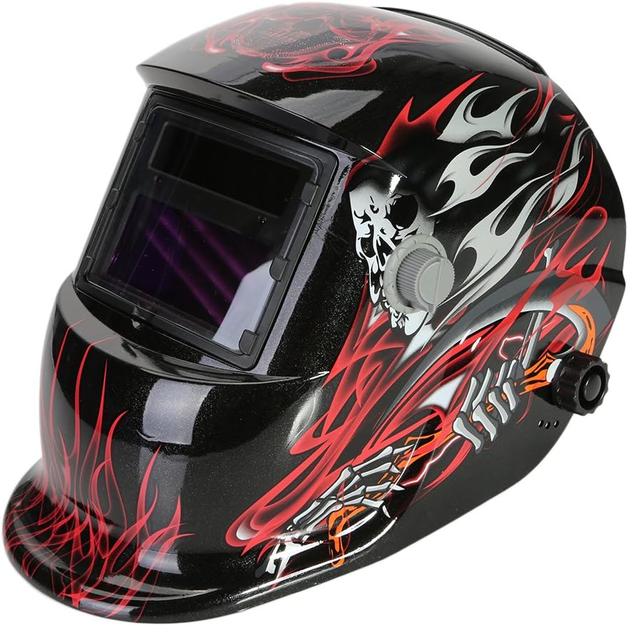 LESOLEIL Automatic Darkening Welding Helmet with Adjustment Knob Solar Energy Automatic Grinding Mask