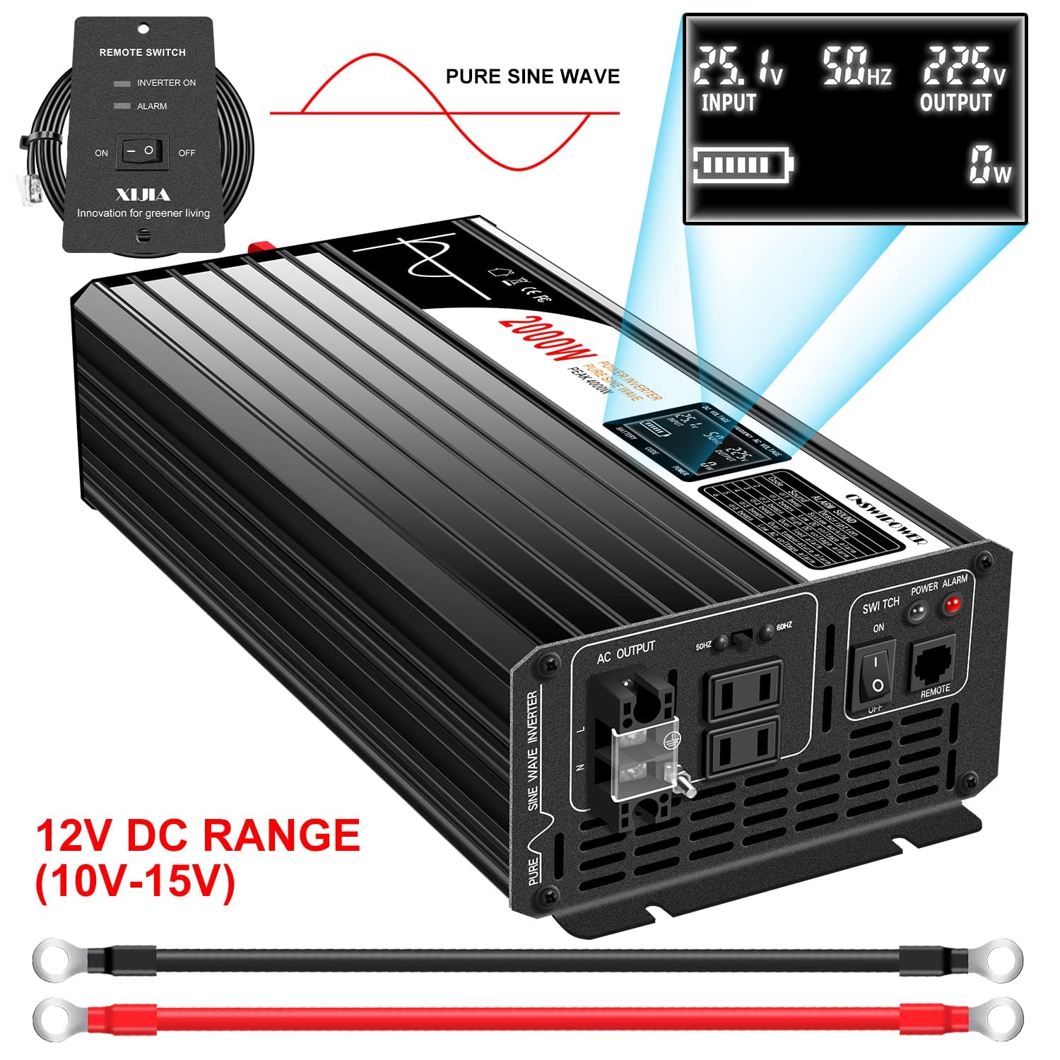 Mua Inverter, Sine Wave, 100 V to 12 V, Motor, 2000 W, 50 Hz/60 Hz ...