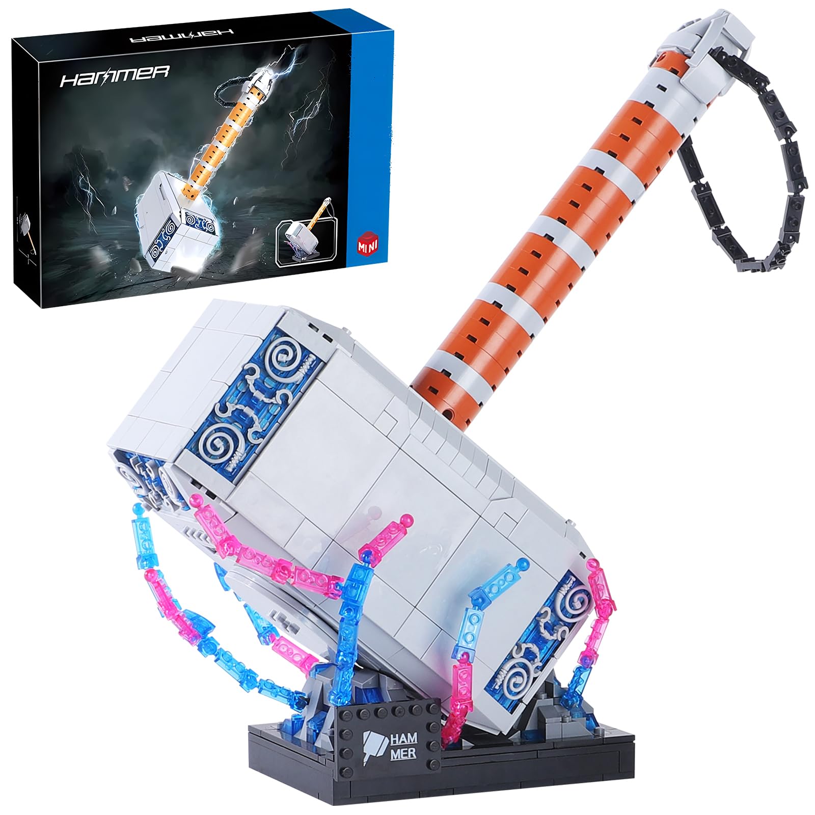 Boyorc Thor Battle Hammer Building Blocks Toys,975PCS Creative Super Hero Building Set, Gift for Adults