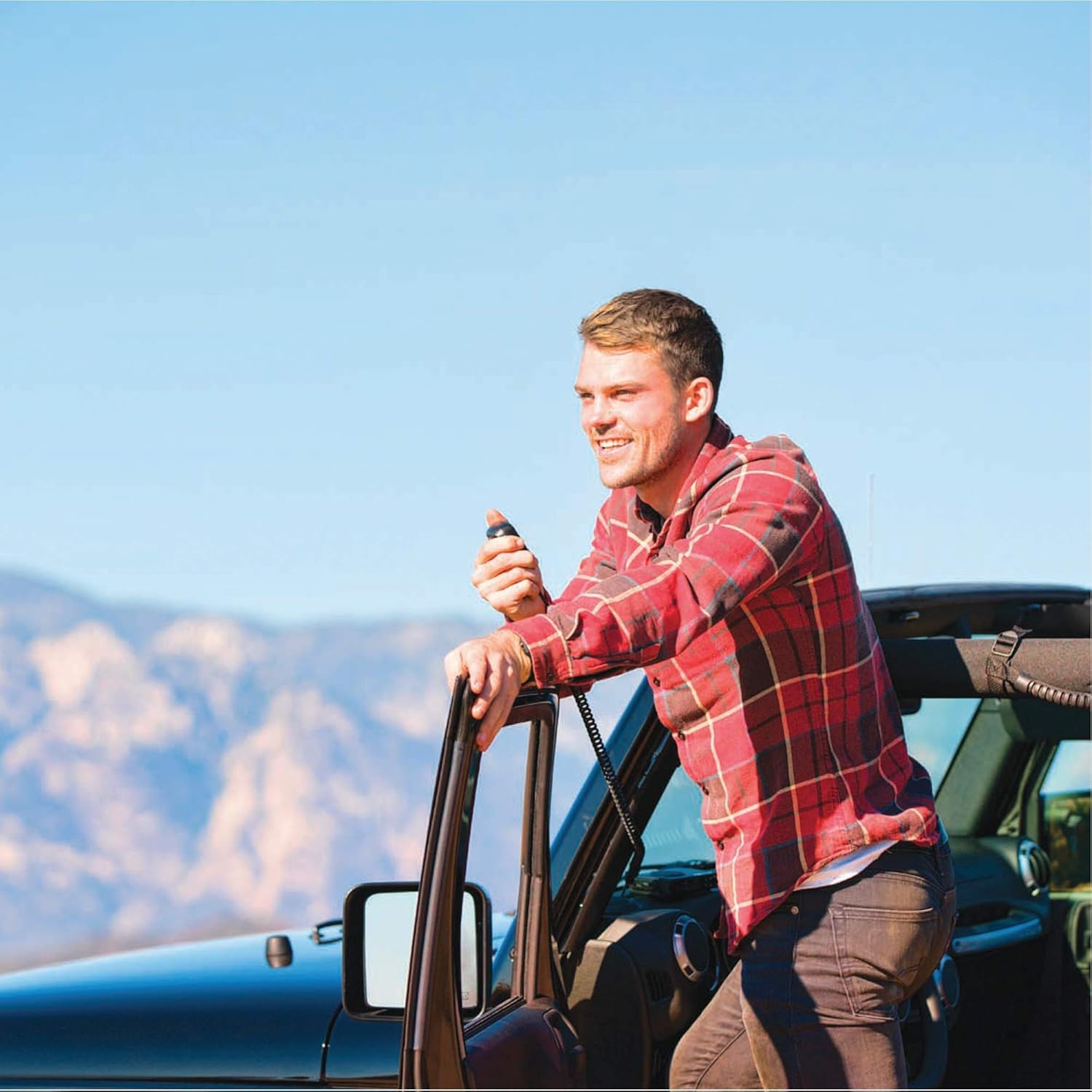 Midland 5 Watt GMRS MicroMobile Two-Way Radio - Long Range Walkie Talkie, & 142 Privacy Codes, & NOAA Weather Scan + Alert (Black)