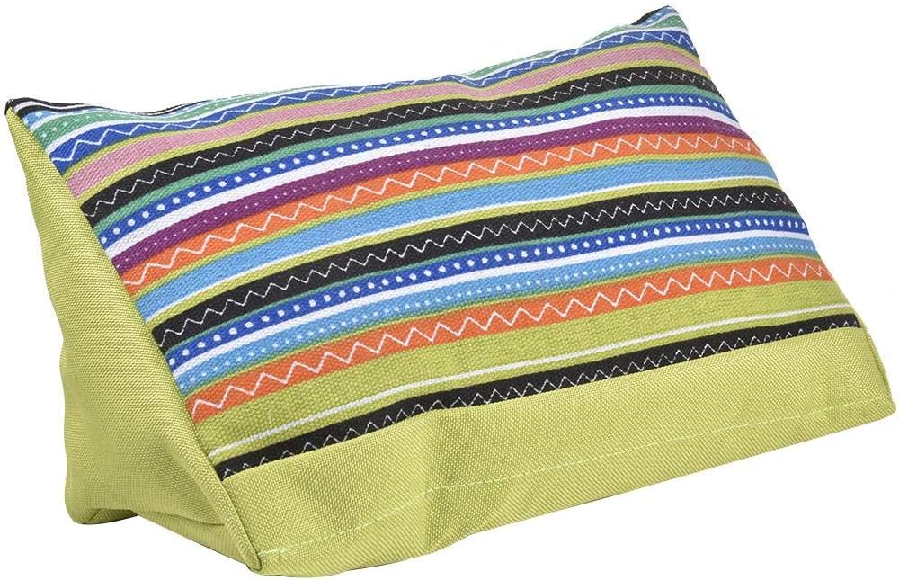Tablet Stand Pillow Holder Universal Stripe Canvas Stand Pillow Holder, Multifunctional Pad Pillow for Mobile Phone E-Reader Book Magazine On Bed, Sofa, Couch