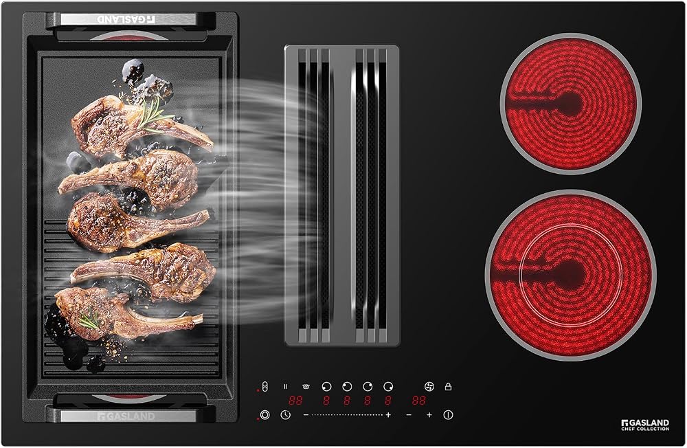 GASLAND CHEF COLLECTION 31.5" Downdraft Electric Cooktop, 4 Burner | Sync Bridge Element, Flexible Cooking Zone, Child Lock,