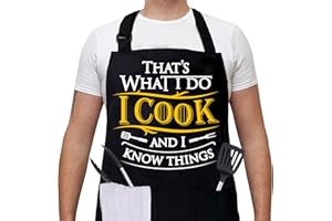 Cusugbaso Grilling Aprons for Men,Cnavas Corss Back with Large Pockets Adjustable Chef Aprons, Funny Gifts for Men