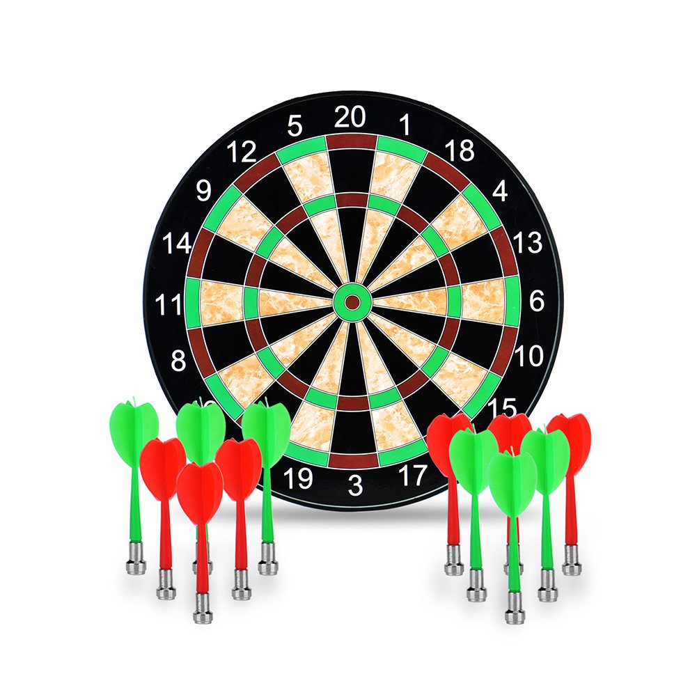 Towinle Dartboard, 17" Magnetic Dartboard with 12 Magnets Darts Arrows in 2 colors for Children and Adults