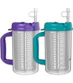 thumbnail image 2 of Whirley Drink Works 32 Oz Insulated Mugs With Straws (2-Pack) – BPA Free, Made In USA – Hospital Style 2 of 4