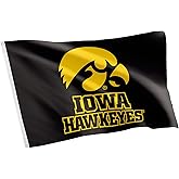 Desert Cactus University of Iowa UI Flag - 3 x 5 Feet Hawkeyes Banner, Indoor/Outdoor Durable Fabric, 100% Polyester Design (Style A)