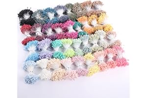 Sorrento Crafts 1800PCS Double Heads Artificial Matte Flower Stamen for DIY Scrapbooking Pistil Cake Craft Wedding Home Decoration Random Mixed 18 Colors(Color 3)