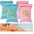 Psasrm 4Pcs Sand Remover for Beach (Talc-Free),6.3 inch Sand Removal Bag,Family Beach Essentials,Powder Pouch Sand,Remover Brush Beach Vacation,Camping Essentials,Beach Accessories.