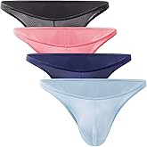 AIEOE Low Rise Bikini Briefs for Men Bulge Pouch Thong Mesh Classic Underwear G-String Pack