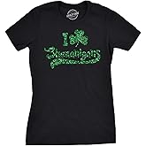 Womens I Clover Shenanigans Glitter T Shirt Novelty Saint Patricks Day Shirt