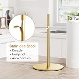 Niffgaff Kitchen Roll Holder Gold Free Standing Stainless Steel Organizer view 3