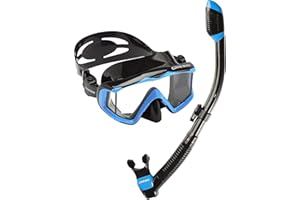 Cressi Panoramic Wide View Mask & Dry Snorkel Kit for Snorkeling, Scuba Diving - Pano 3 & Supernova Dry: Designed in Italy