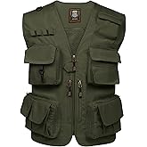 PEHMEA Men's Fishing Vest Utility Detachable Summer Vests with Pockets for Safari Travel Outdoor Work Photo Cargo Fly