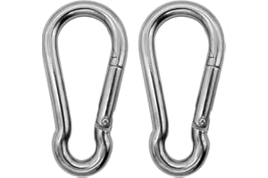 Outmate Marine Grade 316 Stainless Steel Carabiners Heavy Duty, Durable & Rust-Free Clips for Gym, Swing, Dog Leashes, Hammoc
