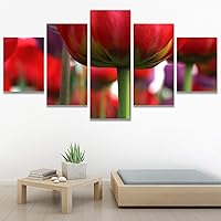 SIGNWIN 5 Panel Canvas Wall Art Flora Snapshot for Home Decorations Ready to Hang - 60
