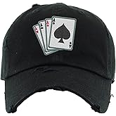 Ace Embroidered Dad Hat 4 Aces Poker Vintage Adjustable Embroidery Cards Graphic Cap