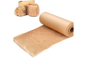 Honeycomb Packing Paper, 15 IN x 128 FT, Biodegradable Cushioning Roll, Eco-Friendly Kraft Wrap for Moving, Shipping Fragile 