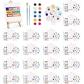 18 Set Valentines Day Mini Acrylic Canvas and Easel Painting Kits for Kids 4x4Inch Mini Stretched Canvas with Easel 2Pcs Acrylic Paint Strips Palettes Painting Brushes Gifts for Birthday Party