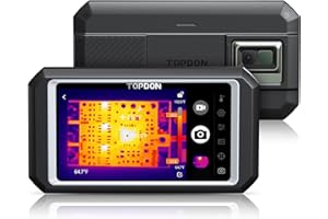 TOPDON TC003 256X192 IR Resolution 5" Touch Screen Thermal Imaging Camera with Secondary Analysis, Dual-Light Thermal Imager with Bluetooth and 2 MP Visual Camera, -4°F~1022°F
