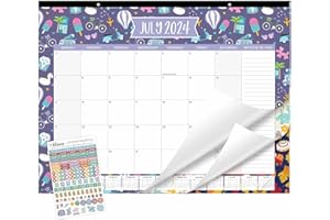 bloom daily planners 2024-2025 Academic Desk Calendar - 21" x 16" Large Monthly Organizer Pad with Stickers (July 2024 - July 2025) Desktop Blotter - Holiday Icons