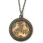 Fern & Filigree Celtic Horse Necklace for Women - Three Horses with Celtic Knot - Green Pendant
