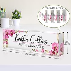 Custom Name Plate for Desk, Acrylic Office Decor