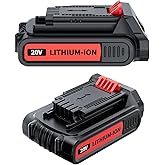 Uionvot 2 Pack 4.0Ah for Black and Decker 20V Lithium Battery Compatible with Black and Decker Battery LBXR20 LB20 LBX20 LBX4020 LBXR2040 LST220 20 Volt Max Cordless Power Tools