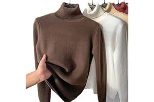 oliwex Winter Fleece Thick Knitted Bottoming Shirt, 2023 New Casual Thick Turtleneck Sweater Soft Thermal