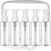 Cosywell Plastic Pump Bottles Dispenser Leak Proof 3.5oz/105ml 5 Pack Portable Empty Refillable Container Clear Plastic Lotion Pump Dispenser Bottle for Facial Cleansing Oil Shampoo Shower Gel