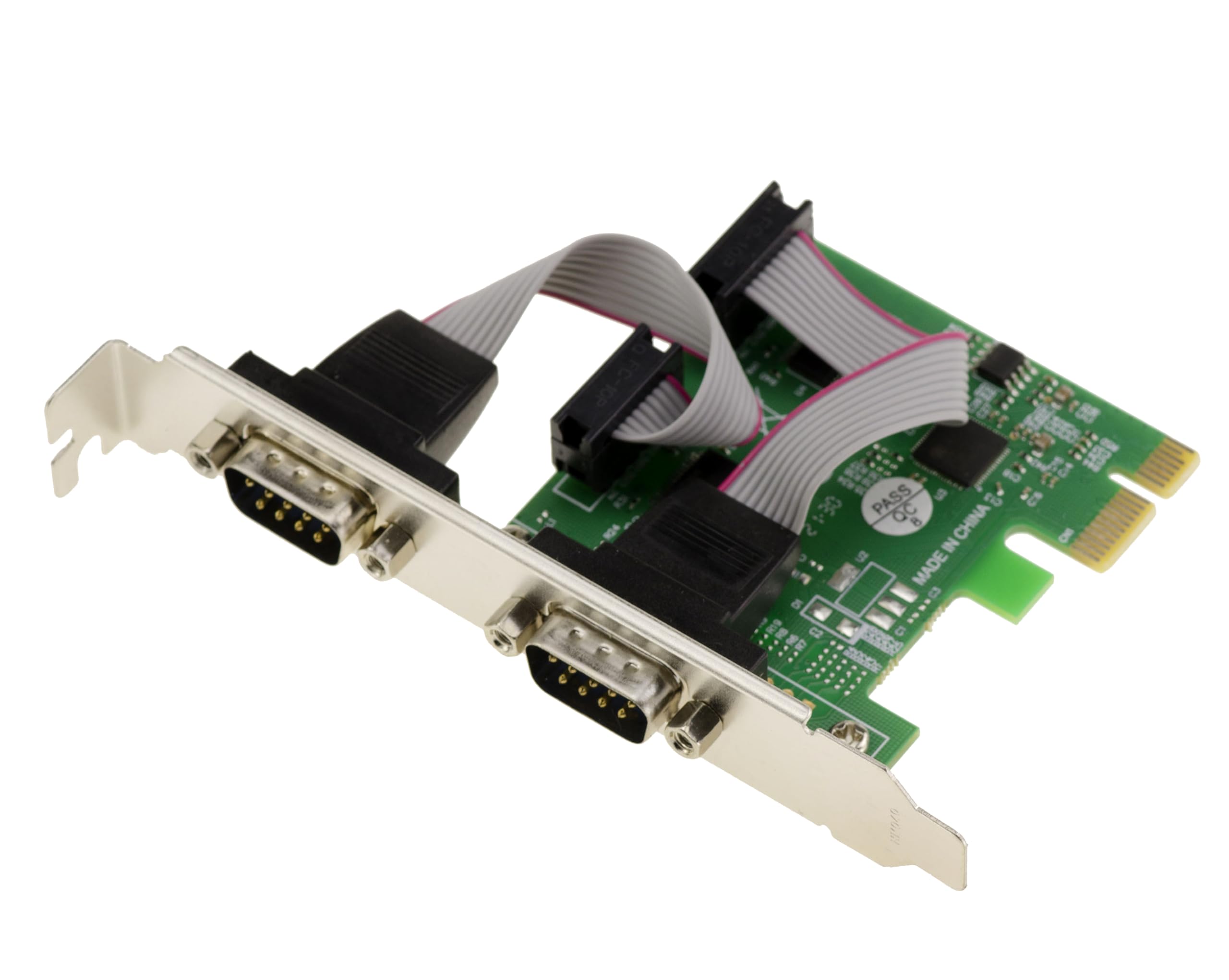 KALEA-INFORMATIQUE 2 Port Serial RS232 PCI Express PCIe controller card with ASIX Chipset with LOW and HIGH PROFILE brackets