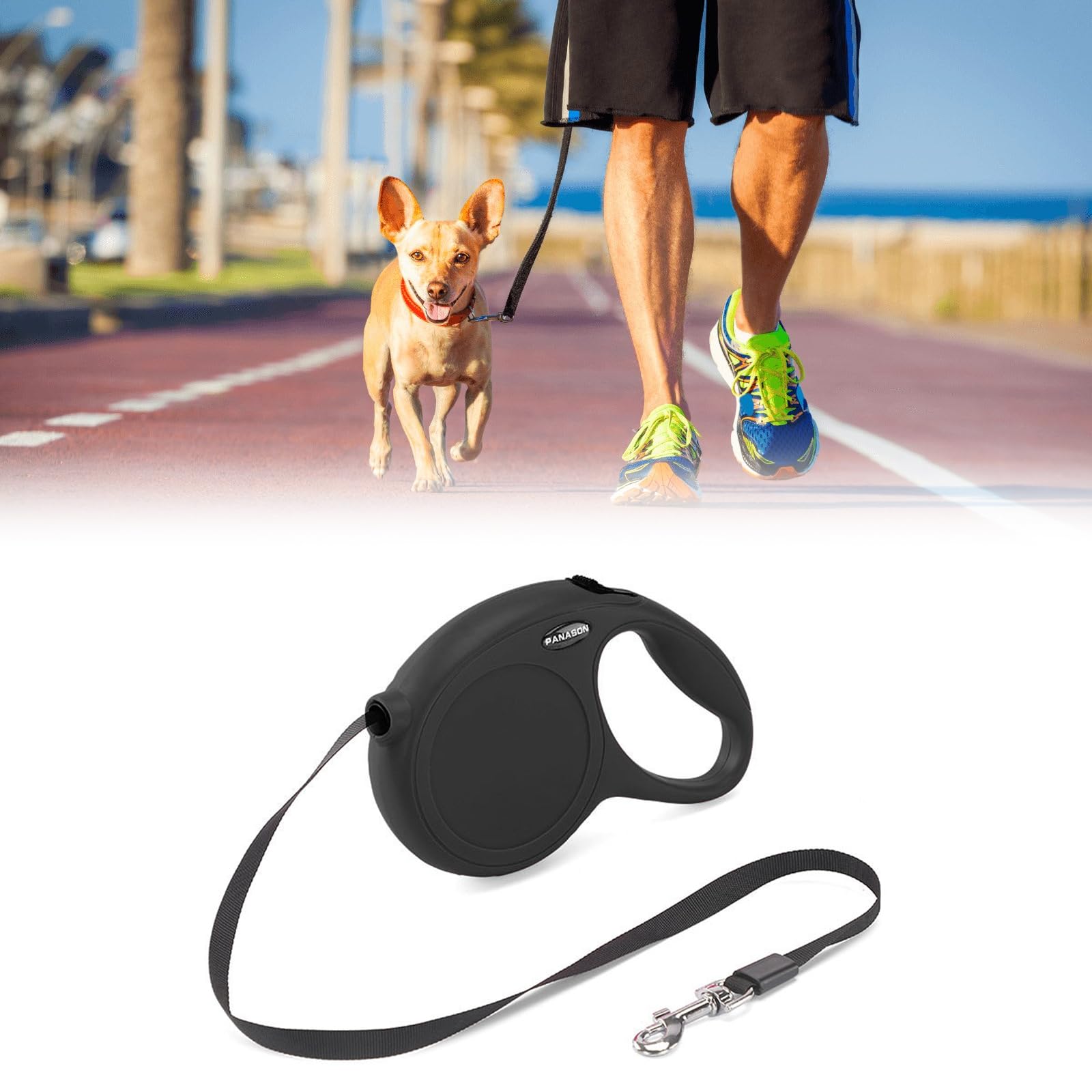 Pet automatic retractable towing rope,Retractable Dog Lead,Extendable Dog Lead,Tangle Free Extendable Lead for Dogs 5m,Heavy Duty Retractable Dog Leads,Extending Leash with Anti-Slip Handle (black)