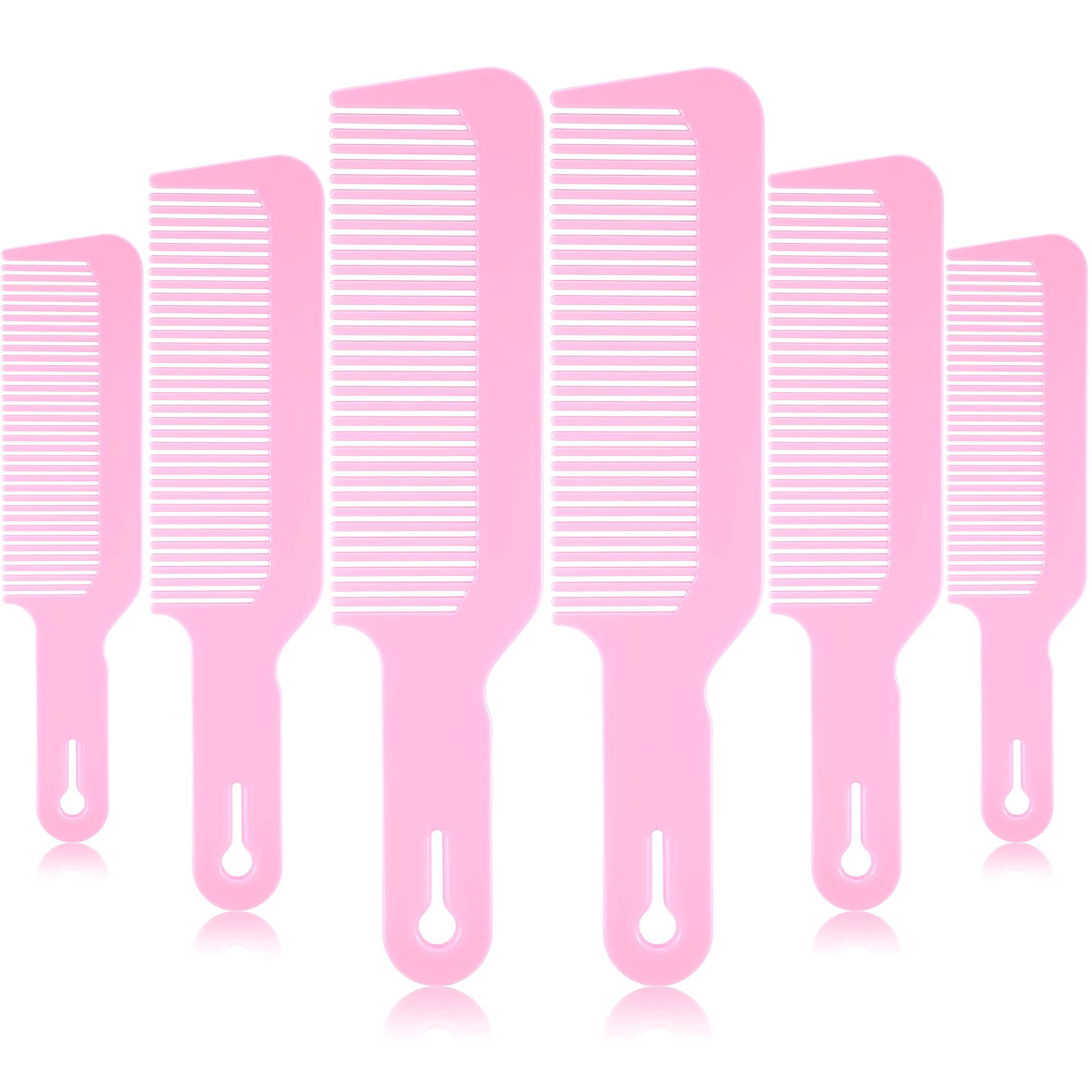 Photo 1 of Boao 6 Pack Plastic Pink Hair Combs, 9 Inch Blending Barber Clipper Combs for Clipper Cuts and Flattops, Heat Resistant Anti-Static Hairdressing Combs (Pink, 6 Pieces)