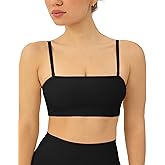 PAVOI ACTIVE Sports Bandeau Bras for Women - Padded Low Support Workout Yoga Bandeau Bra with Convertible Straps - FlexFlow
