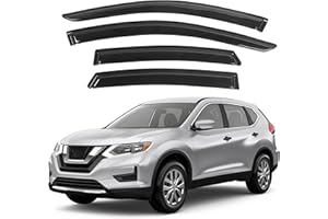 KPY Window Visor Compatible with Nissan Rogue 2014-2020, Rain Guards Side Window Deflector Tape-On Style, 2014 2015 2016 2017 2018 2019 2020 (Excludes Sport Model)