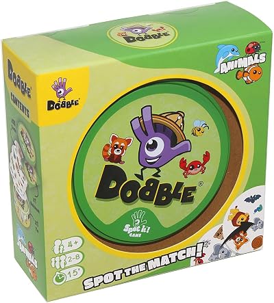 Asmodee Dobble Animals Card Game Tin Box 55 Cards 2-8 Players 6+