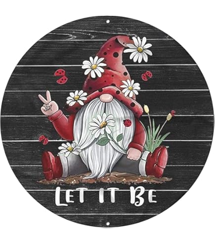 Halloween Pumpkin Gnome Metal Tin Sign - 9 Inch Round Rustic Wall Decor For Home & Bar