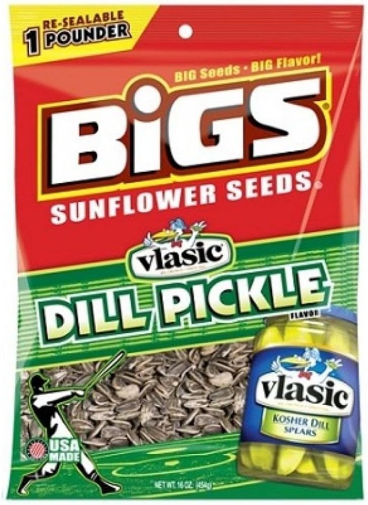 BIGSVlasic Dill Pickle Sunflower Seeds, 16-Ounce (Pack of 8)